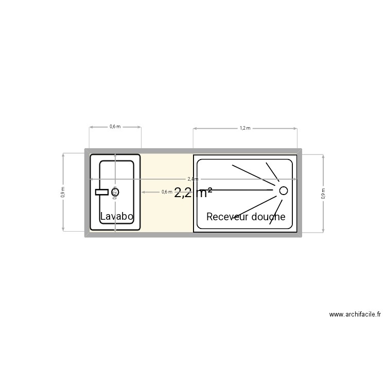 St max. Plan de 1 pièce et 2 m2