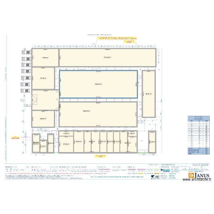 ST DENIS PLAN  BOX. Plan de 20 pièces et 1636 m2