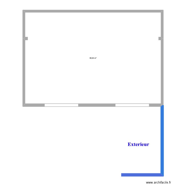 Salle de bloc. Plan de 1 pièce et 100 m2