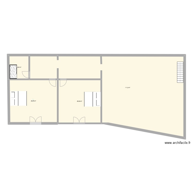 Hanoun. Plan de 4 pièces et 174 m2