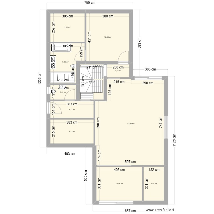 RDC BOIS LEROI. Plan de 11 pièces et 120 m2