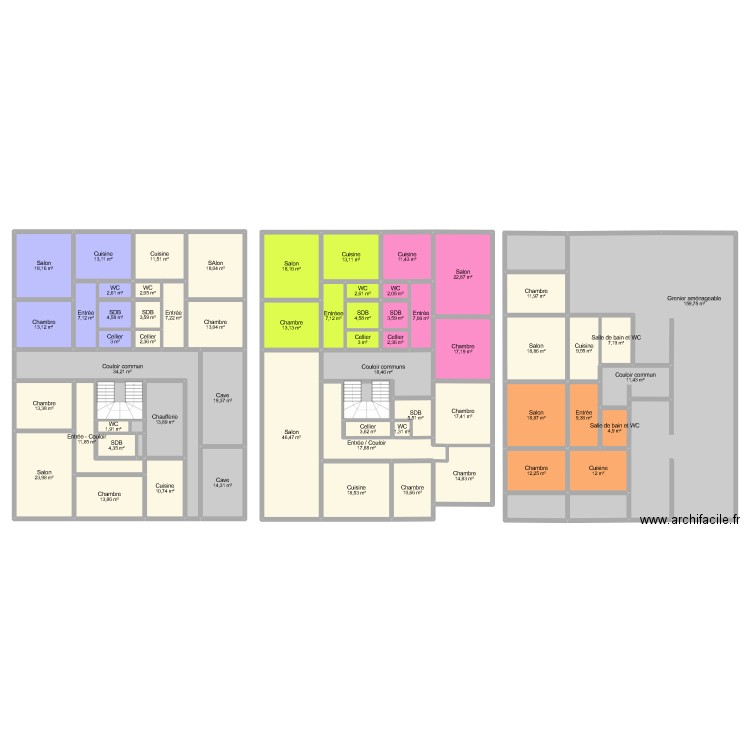 KELLER immeuble flavigny. Plan de 67 pièces et 884 m2