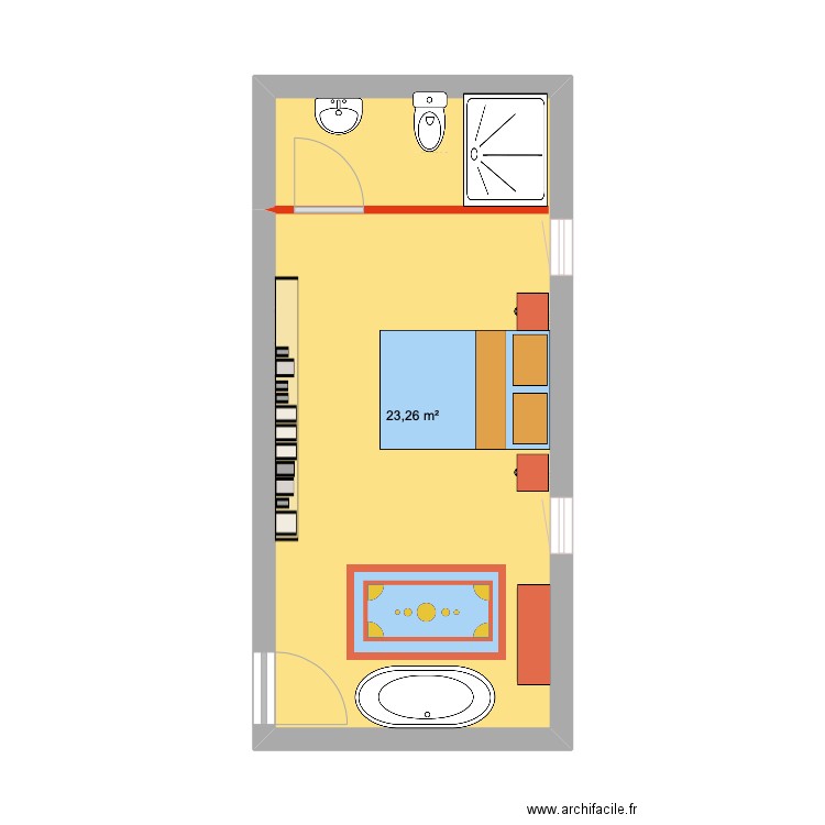 CasaAqui R+2 premium B. Plan de 1 pièce et 23 m2