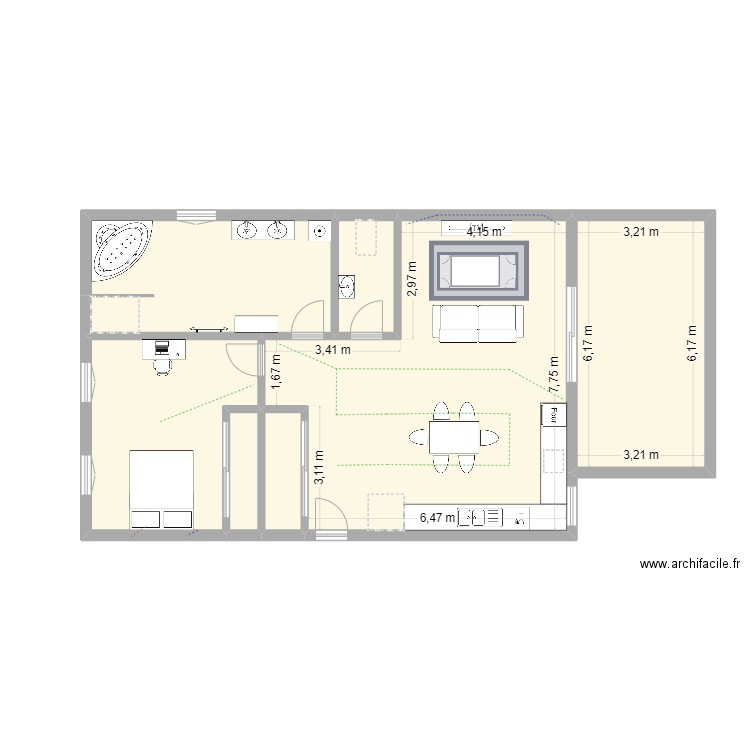 Plan cap elec. Plan de 7 pièces et 108 m2