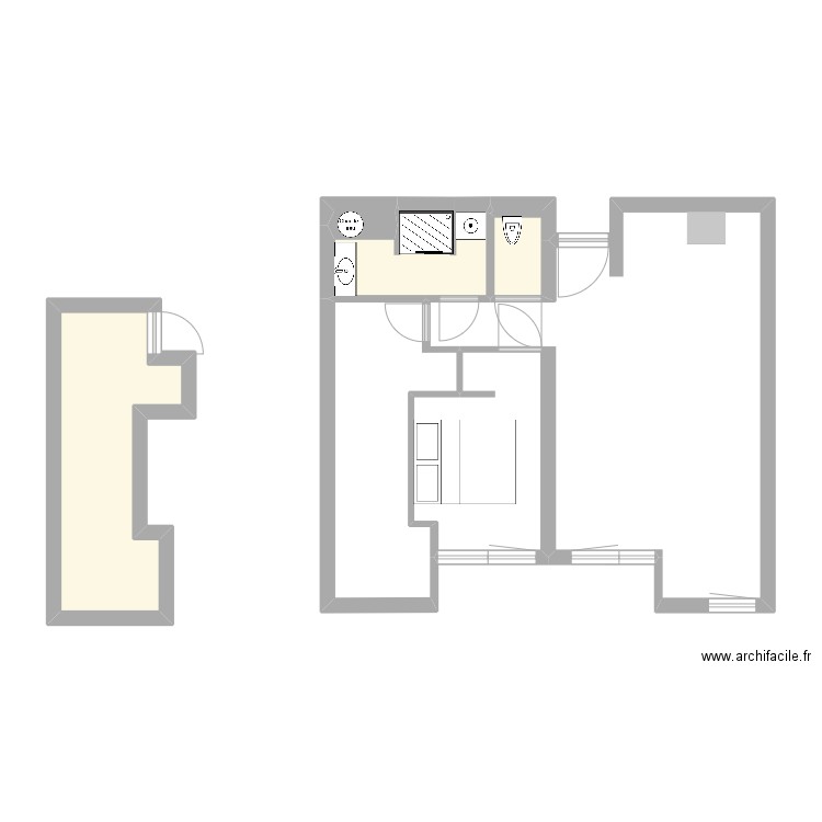 Ccs2. Plan de 4 pièces et 14 m2