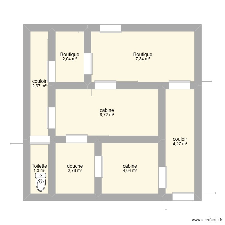 Plan institut. Plan de 8 pièces et 31 m2