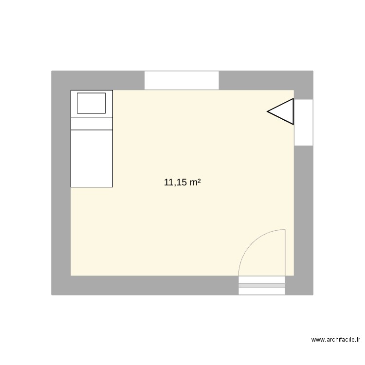 plan autonomie . Plan de 1 pièce et 11 m2