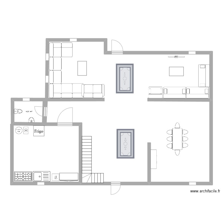 tarifa. Plan de 1 pièce et 5 m2