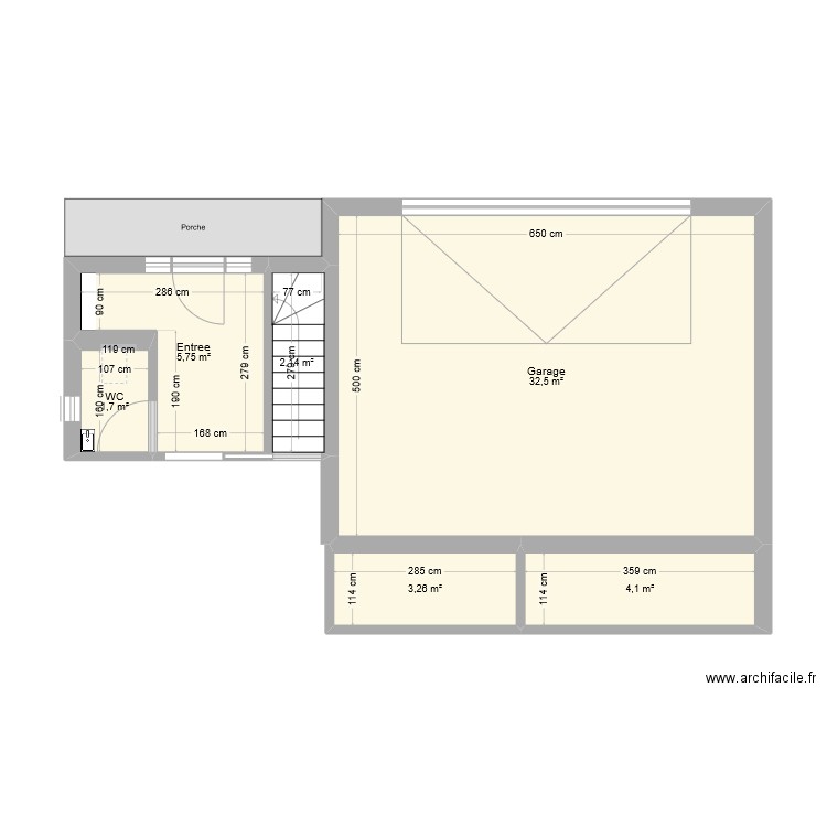 maison. Plan de 6 pièces et 49 m2