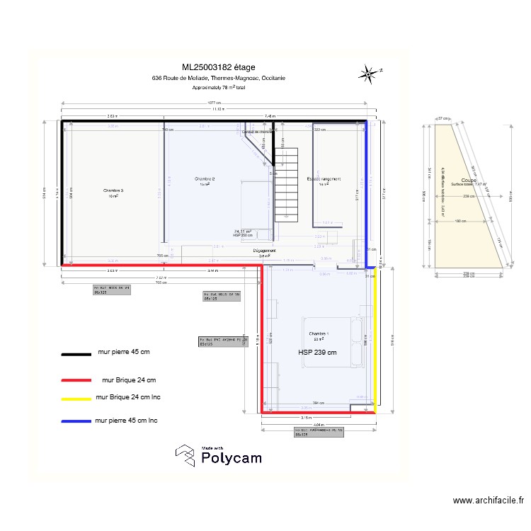 ML25003182 étage. Plan de 1 pièce et 74 m2