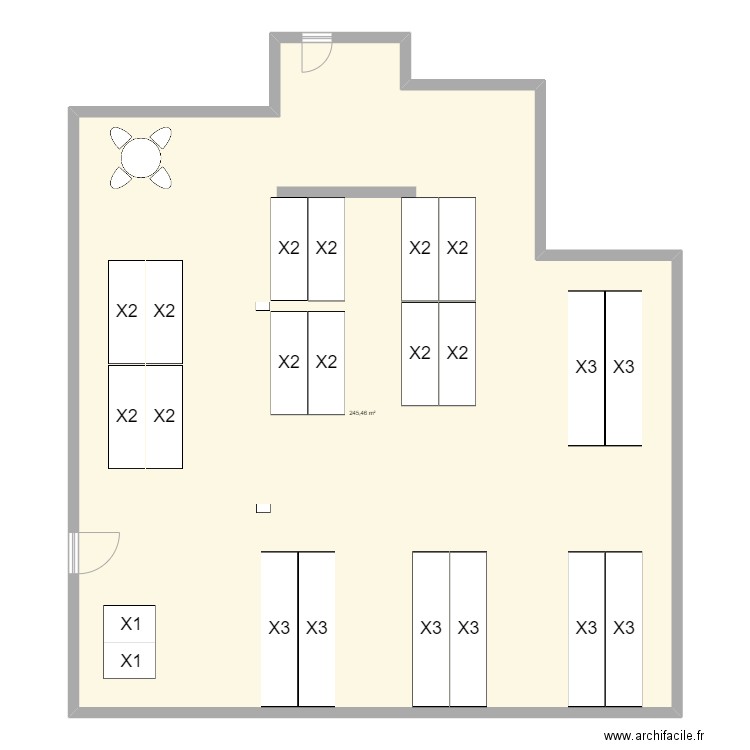 Plateau 2. Plan de 1 pièce et 245 m2