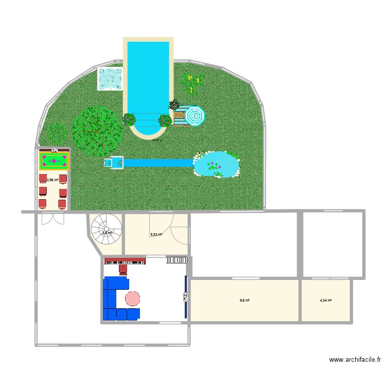 La maison de Domitille. Plan de 5 pièces et 26 m2