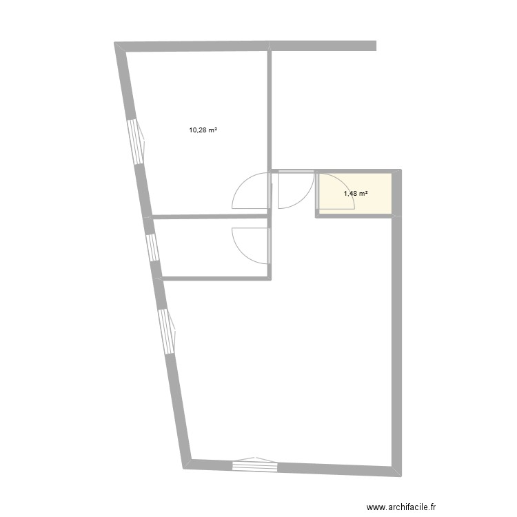 SUIRE ETAGE 1 FUTUR. Plan de 2 pièces et 12 m2