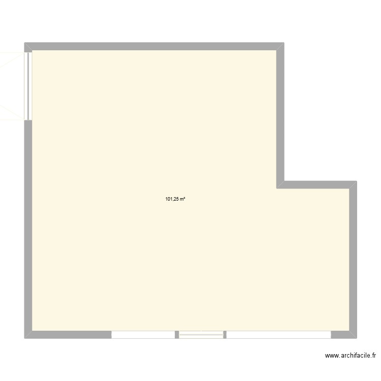 Local avant travaux. Plan de 1 pièce et 101 m2