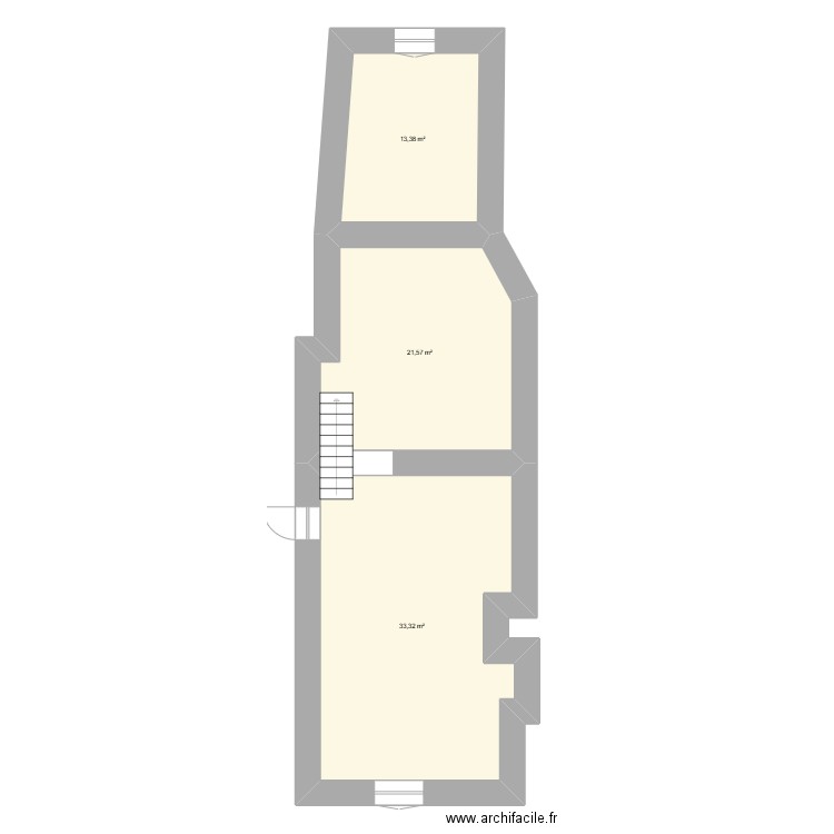 étage chassua . Plan de 3 pièces et 68 m2