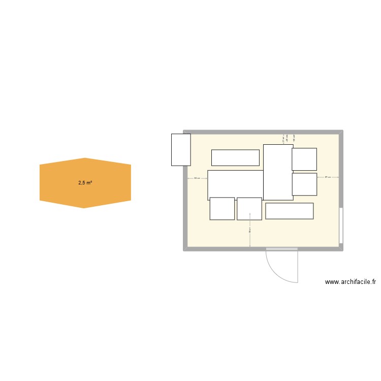 terrasse 2. Plan de 1 pièce et 11 m2