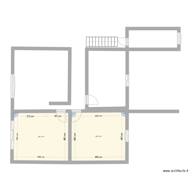 Position. Plan de 2 pièces et 36 m2