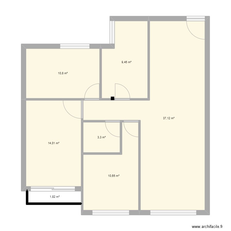 Version0. Plan de 7 pièces et 87 m2