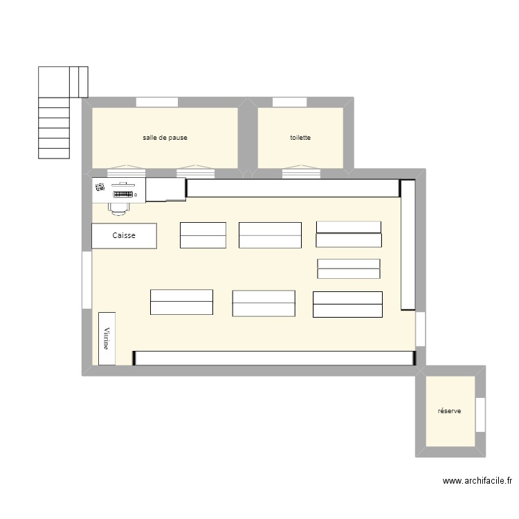 Parapharmacie . Plan de 4 pièces et 53 m2