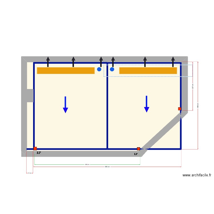 Rob V2. Plan de 4 pièces et 28 m2