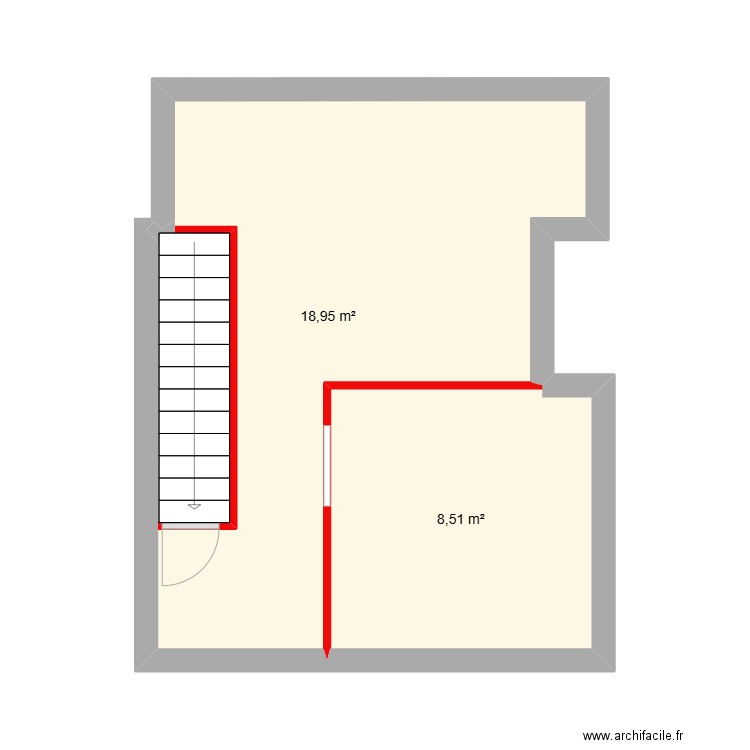 ETAGE 2 DESSAIGNE. Plan de 2 pièces et 27 m2