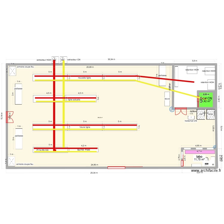 atelier galvano. Plan de 3 pièces et 400 m2