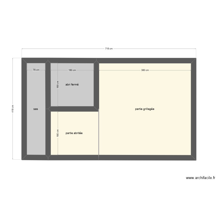 plan fondation volière 7m par 4m. Plan de 3 pièces et 24 m2