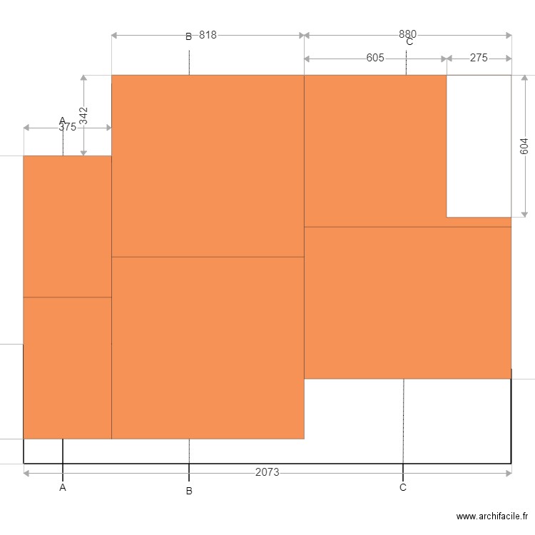 DAVID TOITURE 3. Plan de 1 pièce et 8 m2