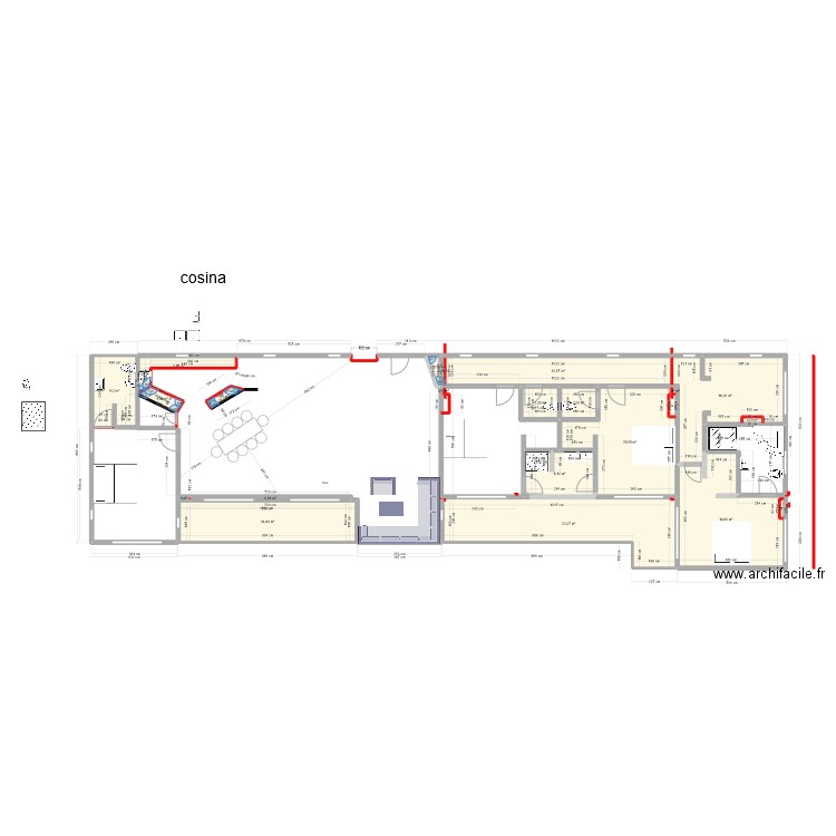 ddd. Plan de 22 pièces et 128 m2