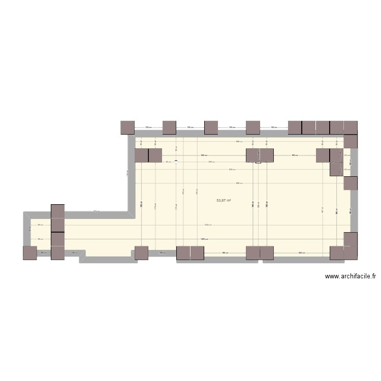 MF MAISON. Plan de 1 pièce et 54 m2