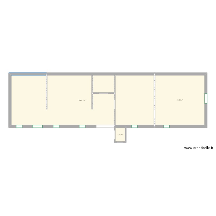 Maison . Plan de 3 pièces et 96 m2