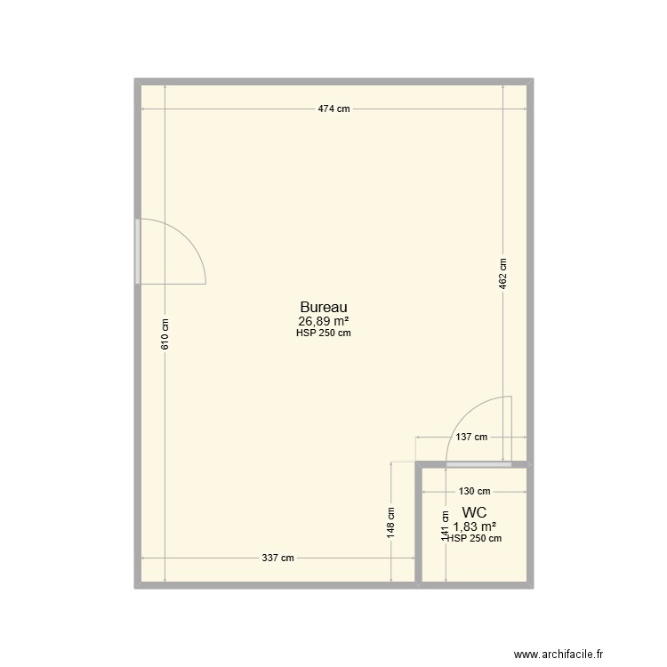 PLAN COANUS. Plan de 2 pièces et 29 m2