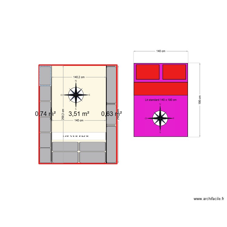 Christophe B. Plan de 3 pièces et 5 m2