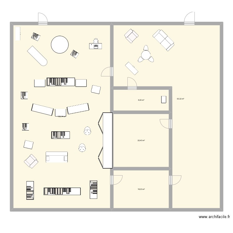 projet med. Plan de 5 pièces et 274 m2