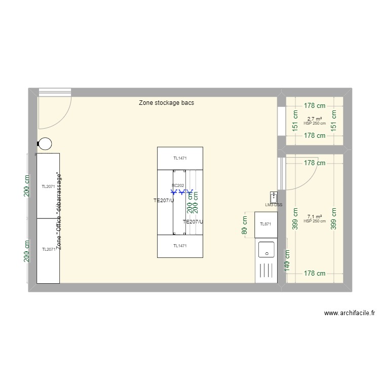 RAAL ETAGE +2 droite - DIAMOND. Plan de 3 pièces et 52 m2