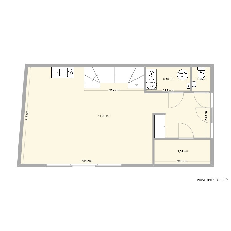 RDC_24/08 - NonMeublé. Plan de 4 pièces et 50 m2