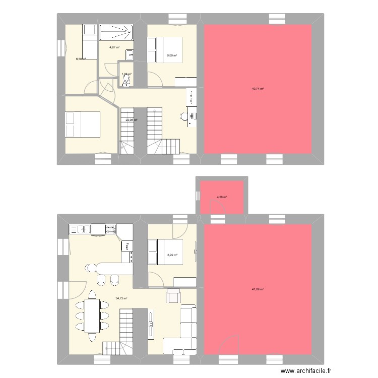 maison molène. Plan de 10 pièces et 174 m2