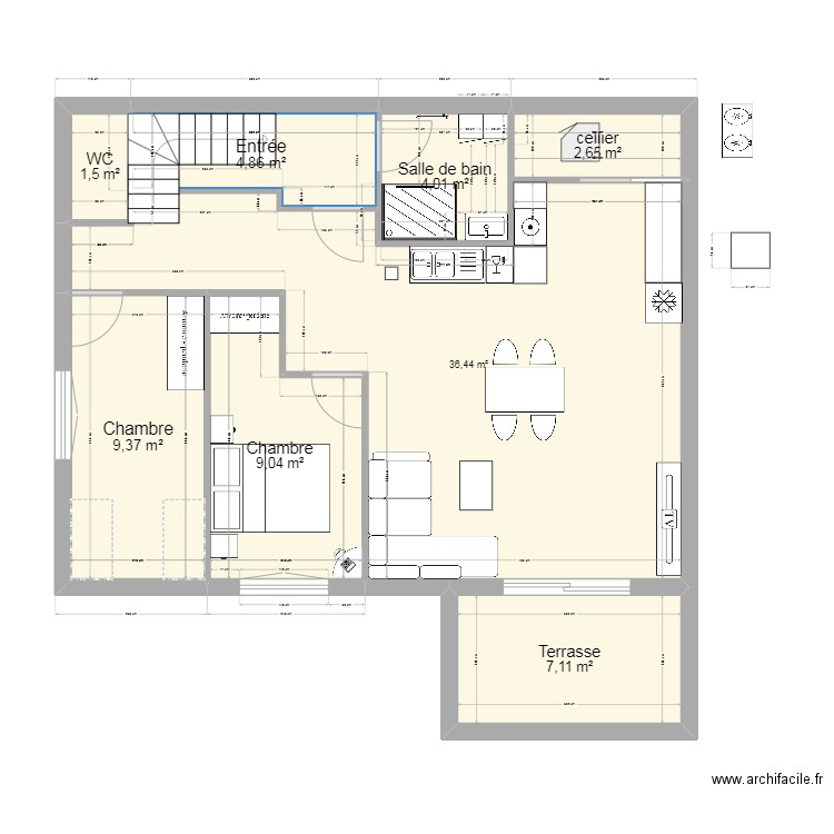 plans 2. Plan de 8 pièces et 75 m2