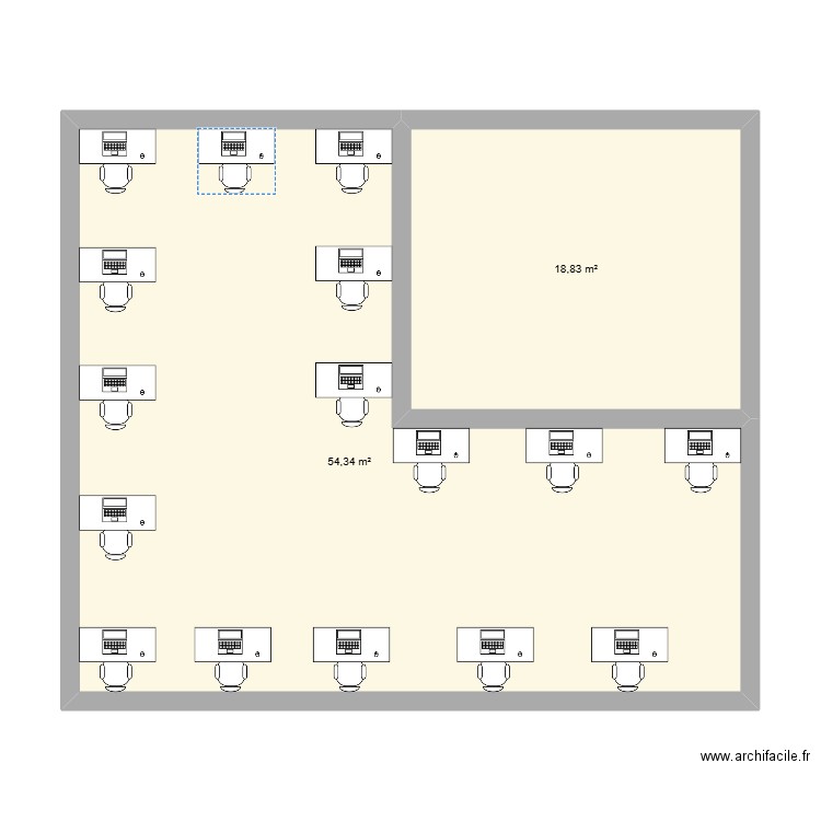 Presupuesto. Plan de 2 pièces et 73 m2