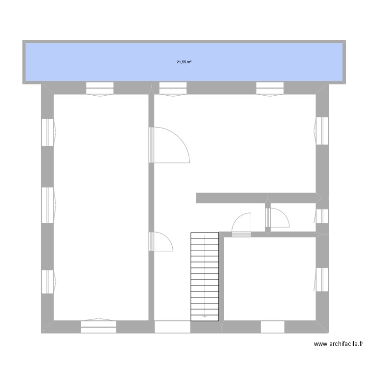 rez de chaussée. Plan de 4 pièces et 120 m2