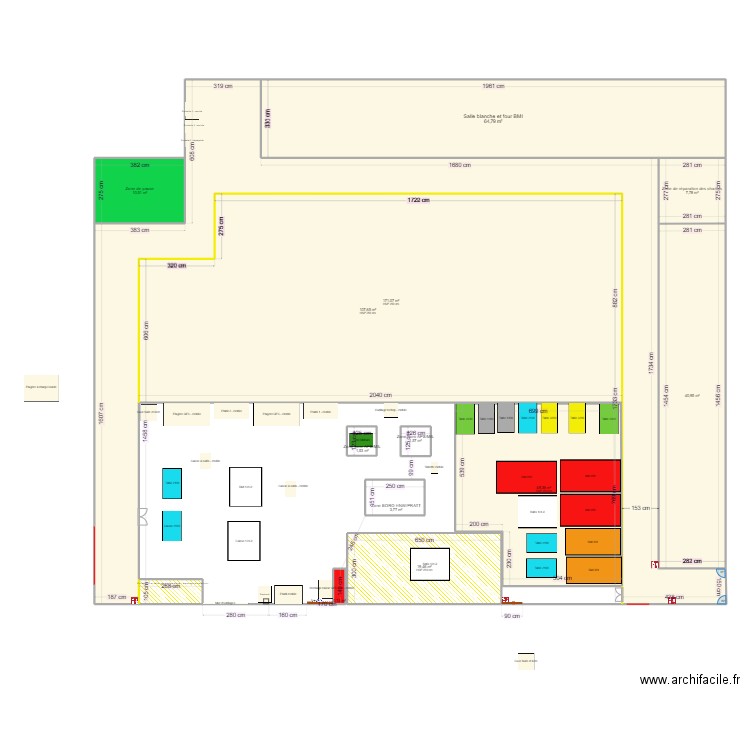 Plan zone induction VERSION 4. Plan de 13 pièces et 482 m2