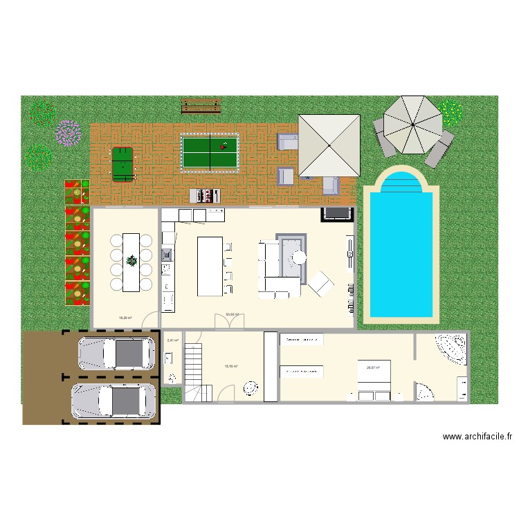 maison de reve n°2,d'anaé . Plan de 14 pièces et 258 m2