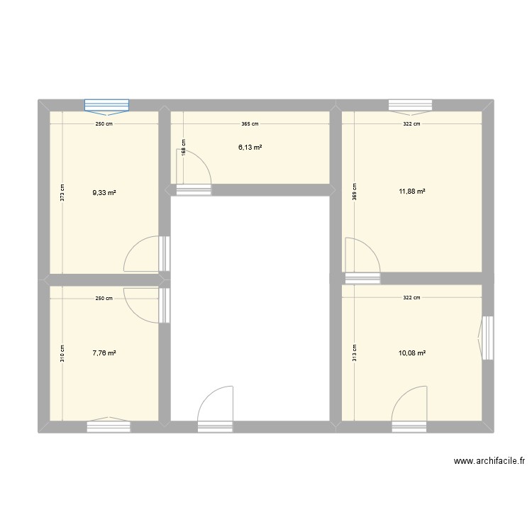 Jean Claude Grialou. Plan de 5 pièces et 45 m2