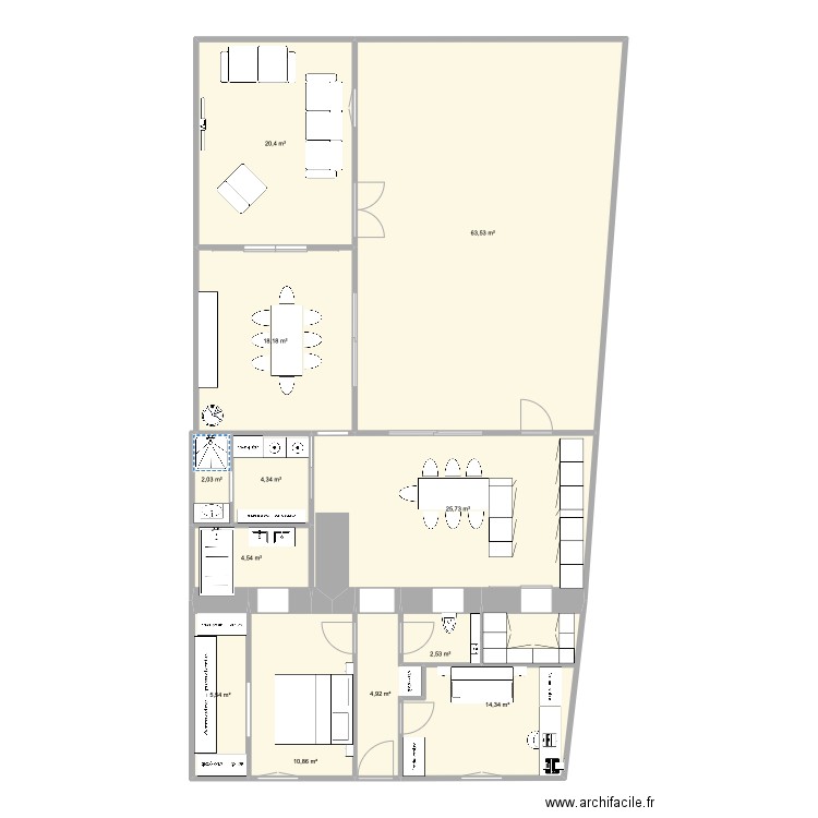 maison V10. Plan de 12 pièces et 177 m2