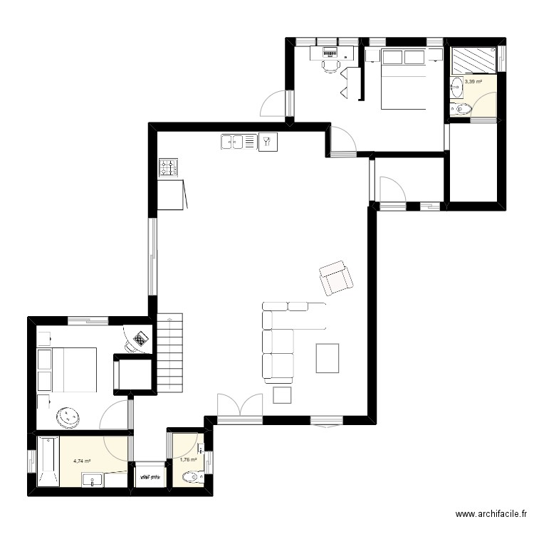 VILLA OLYMPE. Plan de 4 pièces et 11 m2