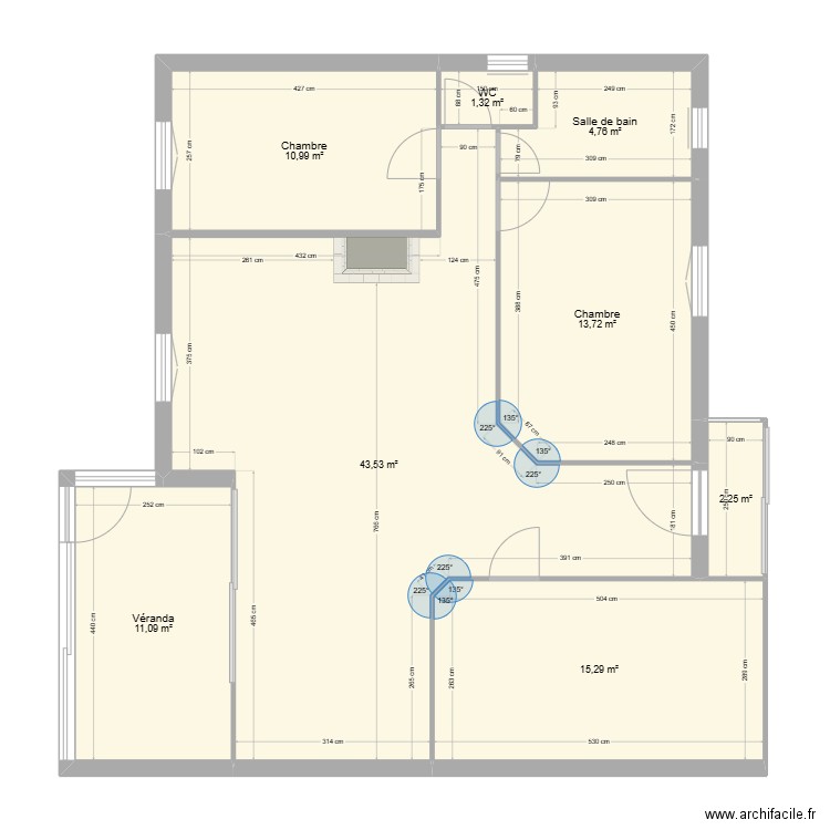 tt32. Plan de 9 pièces et 103 m2