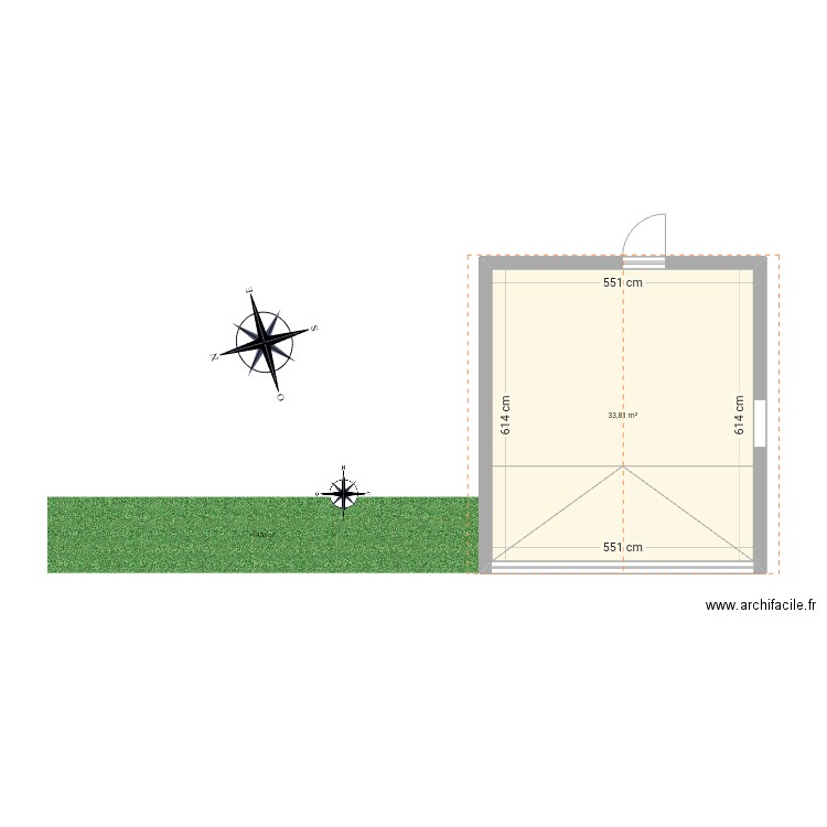 plan garage. Plan de 1 pièce et 34 m2