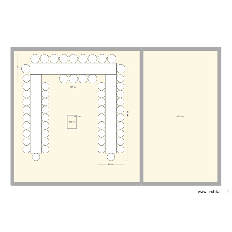 Mariage 26042025 V2. Plan de 3 pièces et 170 m2