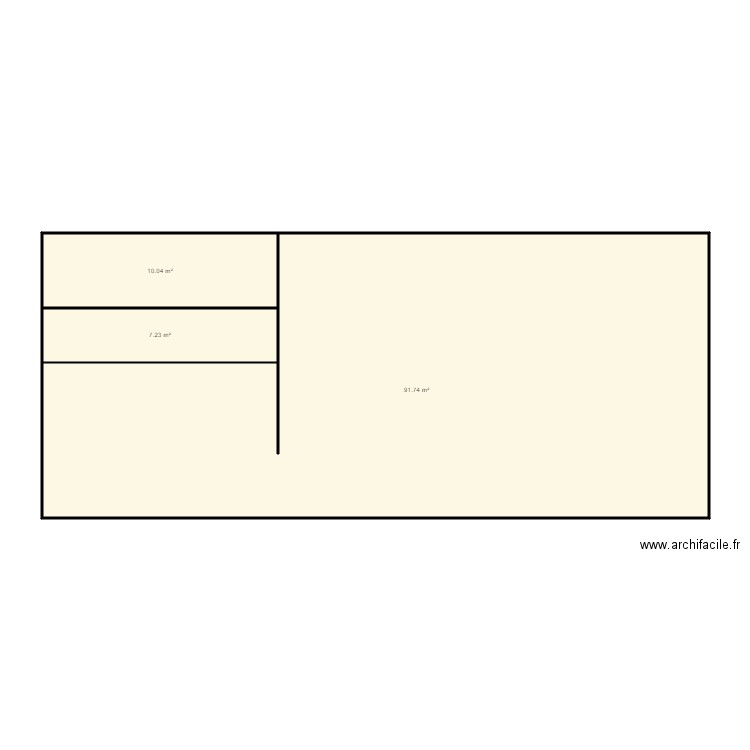 Epicerie J Coeur. Plan de 3 pièces et 109 m2