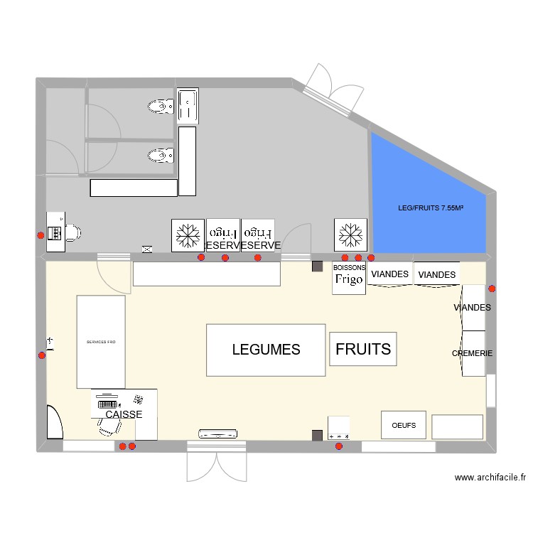 ETAPE PAYSANNE DU LARZAC OPTION 1 . Plan de 5 pièces et 102 m2